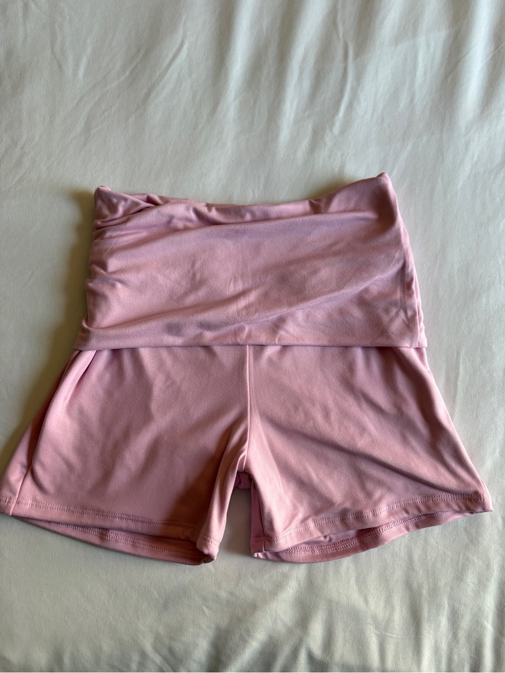 Jova High Waisted Buttery Soft Foldover Mini Shorts Light Pink Loungewear Comfy